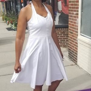 Ann Taylor Classic white A-Line halter dress